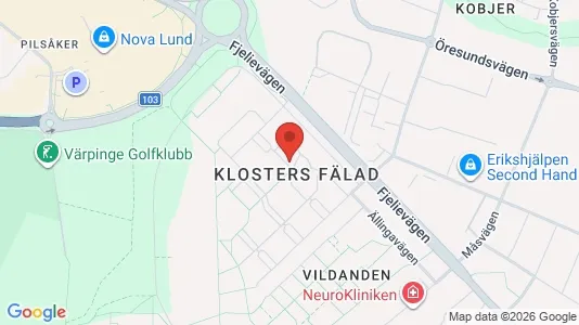 Bostadsrätter till salu i Lund - kort over placeringen