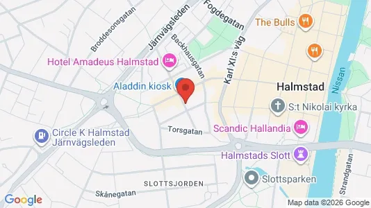 Bostadsrätter till salu i Halmstad - kort over placeringen
