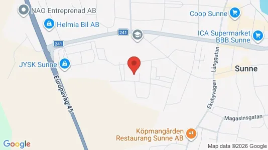 Bostadsrätter till salu i Sunne - kort over placeringen