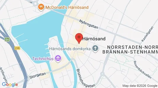 Lägenheter att hyra i Härnösand - kort over placeringen