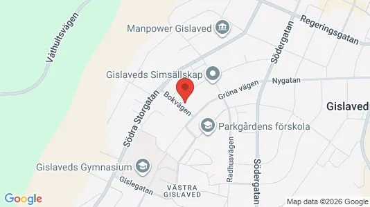 Bostadsrätter till salu i Gislaved - kort over placeringen