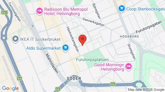 Lägenheter till salu i Helsingborg - kort over placeringen