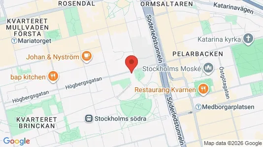Bostadsrätter till salu i Södermalm - kort over placeringen