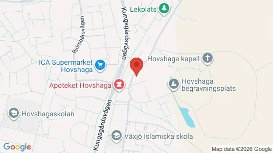 Lägenheter till salu i Växjö - kort over placeringen