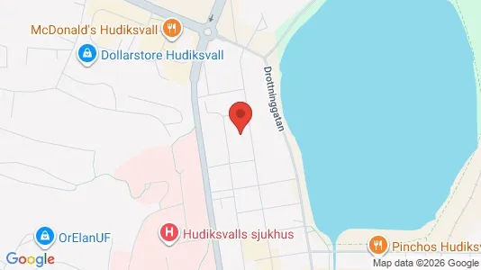 Lägenheter till salu i Hudiksvall - kort over placeringen