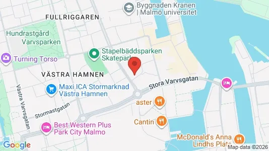Bostadsrätter till salu i Malmö Centrum - kort over placeringen