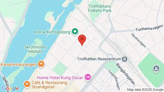 Bostadsrätter till salu i Trollhättan - kort over placeringen