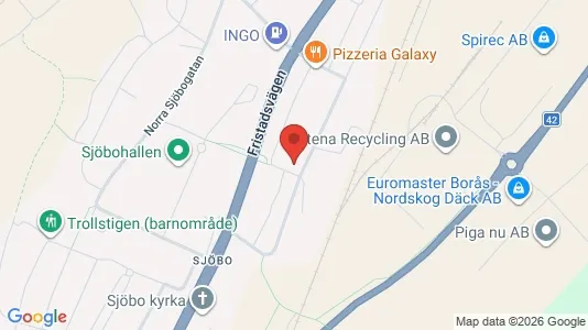 Bostadsrätter till salu i Borås - kort over placeringen