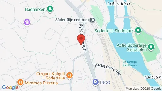Bostadsrätter till salu i Södertälje - kort over placeringen