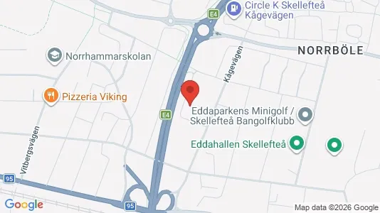 Bostadsrätter till salu i Skellefteå - kort over placeringen