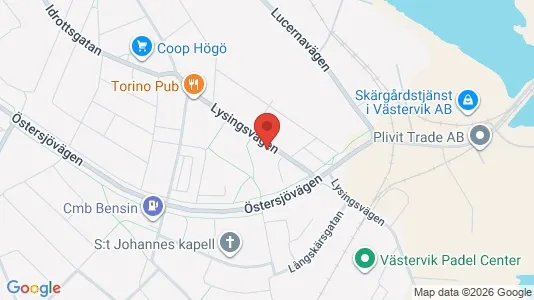 Bostadsrätter till salu i Västervik - kort over placeringen