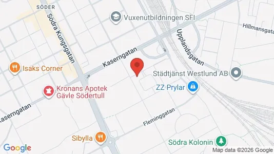 Bostadsrätter till salu i Gävle - kort over placeringen