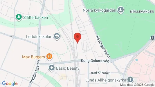 Bostadsrätter till salu i Lund - kort over placeringen