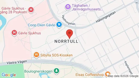 Bostadsrätter till salu i Gävle - kort over placeringen