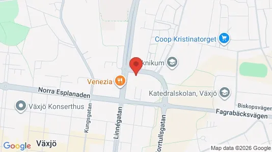 Lägenheter till salu i Växjö - kort over placeringen