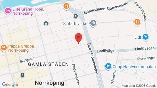 Bostadsrätter till salu i Norrköping - kort over placeringen