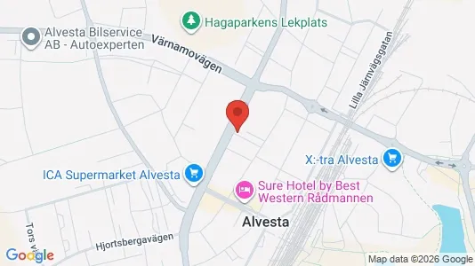 Bostadsrätter till salu i Alvesta - kort over placeringen