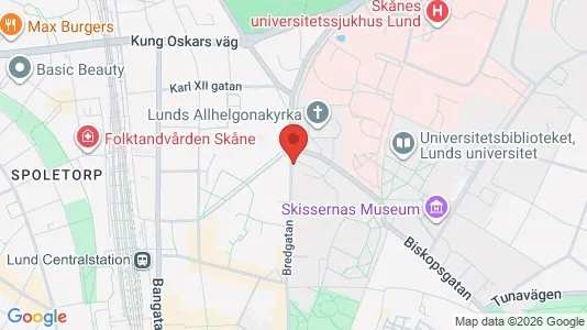 Bostadsrätter till salu i Lund - kort over placeringen