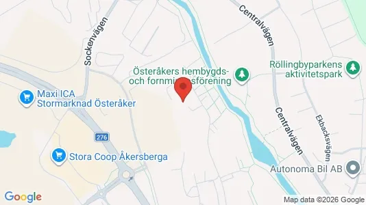 Bostadsrätter till salu i Österåker - kort over placeringen