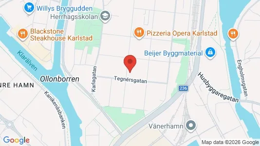 Bostadsrätter till salu i Karlstad - kort over placeringen