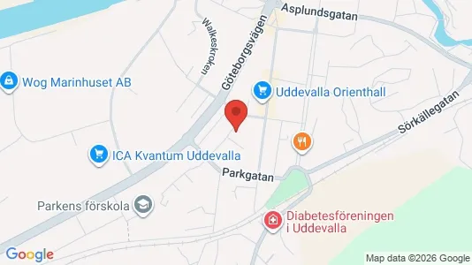 Bostadsrätter till salu i Uddevalla - kort over placeringen