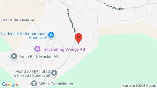 Bostadsrätter till salu i Sundsvall - kort over placeringen