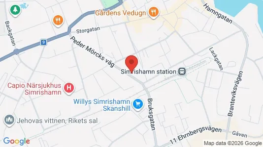Lägenheter till salu i Simrishamn - kort over placeringen