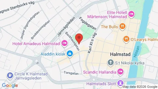 Bostadsrätter till salu i Halmstad - kort over placeringen
