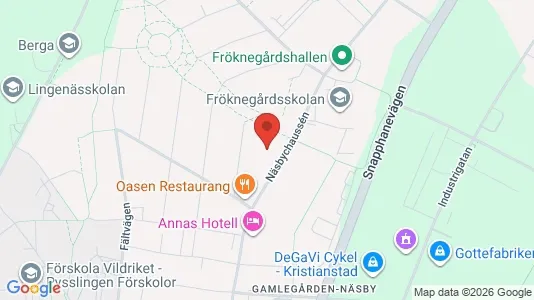 Bostadsrätter till salu i Kristianstad - kort over placeringen