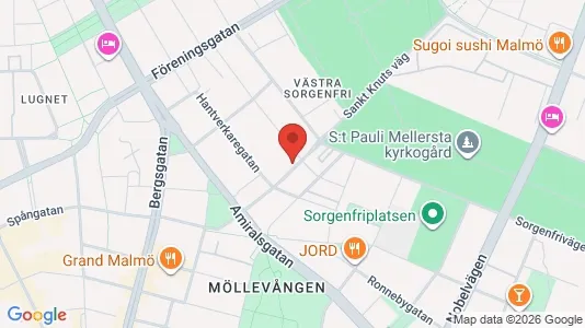 Lägenheter till salu i Malmö Centrum - kort over placeringen