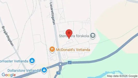 Lägenheter till salu i Vetlanda - kort over placeringen