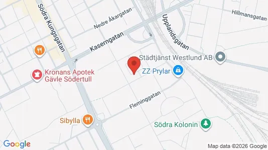 Bostadsrätter till salu i Gävle - kort over placeringen