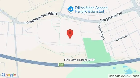 Bostadsrätter till salu i Kristianstad - kort over placeringen