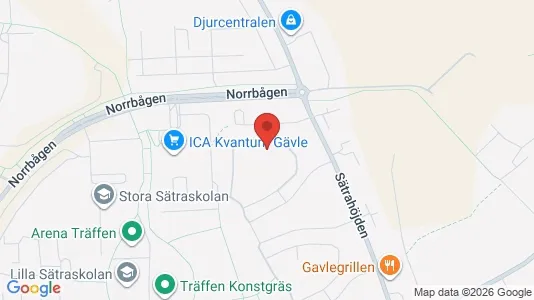 Lägenheter att hyra i Gävle - kort over placeringen