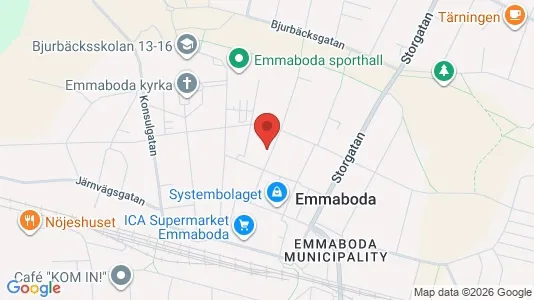 Lägenheter att hyra i Emmaboda - kort over placeringen