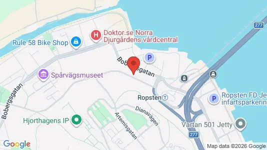 Bostadsrätter till salu i Gärdet/Djurgården - kort over placeringen