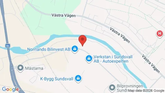 Lägenheter att hyra i Sundsvall - kort over placeringen
