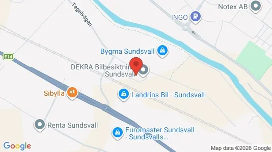 Lägenheter att hyra i Sundsvall - kort over placeringen