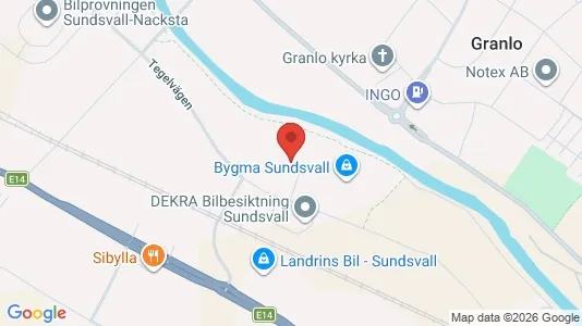 Lägenheter att hyra i Sundsvall - kort over placeringen