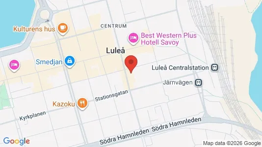 Lägenheter att hyra i Luleå - kort over placeringen