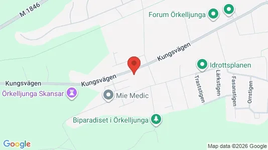 Bostadsrätter till salu i Örkelljunga - kort over placeringen