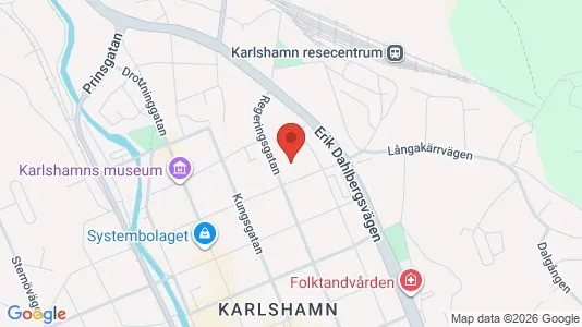 Lägenheter till salu i Karlshamn - kort over placeringen