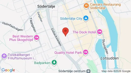Bostadsrätter till salu i Södertälje - kort over placeringen