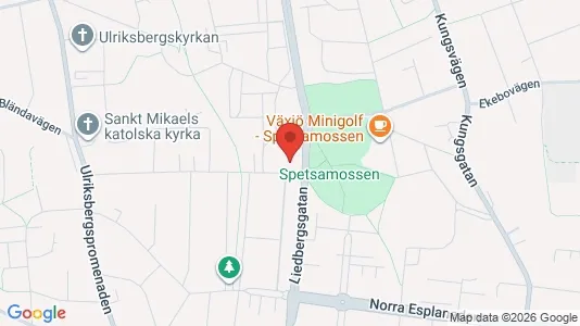 Bostadsrätter till salu i Växjö - kort over placeringen