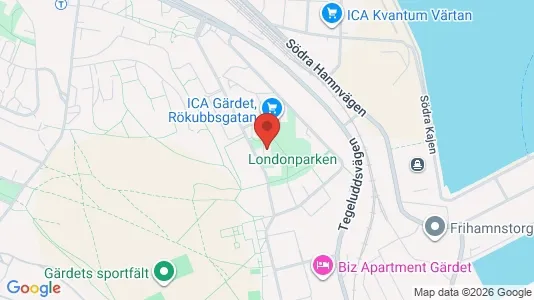 Lägenheter till salu i Gärdet/Djurgården - kort over placeringen