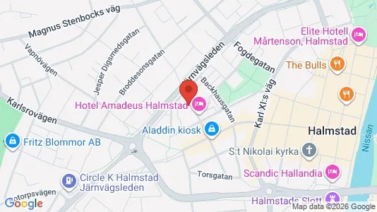 Lägenheter till salu i Halmstad - kort over placeringen