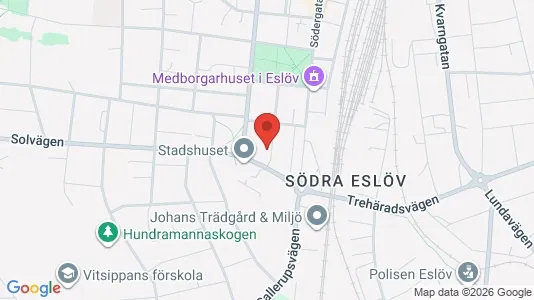 Bostadsrätter till salu i Eslöv - kort over placeringen