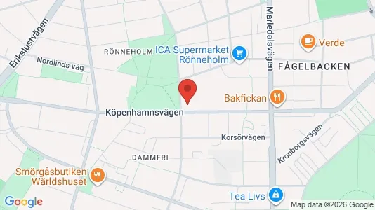 Bostadsrätter till salu i Malmö Centrum - kort over placeringen