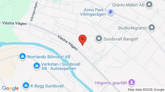Bostadsrätter till salu i Sundsvall - kort over placeringen