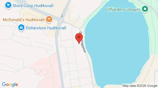 Bostadsrätter till salu i Hudiksvall - kort over placeringen